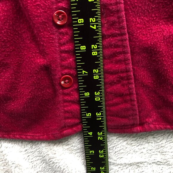 L.L. Bean Mens Dess Shirt Size 15.5 Neck M Tall Chamois Cloth Red Long Sleeve - Picture 4 of 13